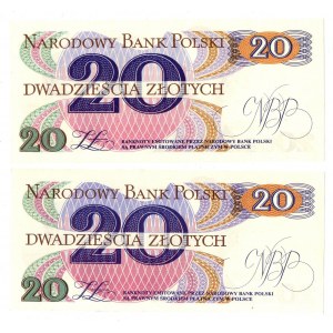 PRL, 20 Zloty 1982 - Satz von 2 Exemplaren - Serie A und L