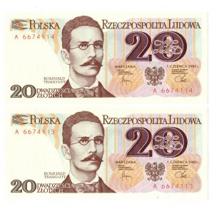 People's Republic of Poland, 20 gold 1982 - set of 2 pieces - Series A
