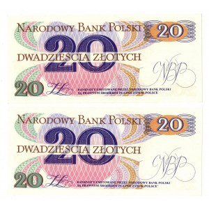 People's Republic of Poland, 20 gold 1982 - set of 2 pieces - Series A