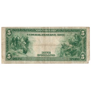 USA, 5 dolarów 1914 niebieska pieczęć