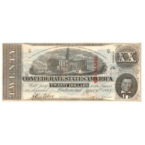 USA, 20 dolarów 1863 Confederate States of America