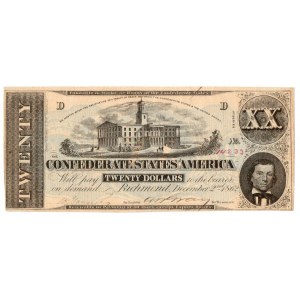 USA, 20 dolarów 1862 Confederate States of America