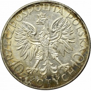 II Rzeczpospolita, 10 złotych 1932 ZZM Głowa kobiety