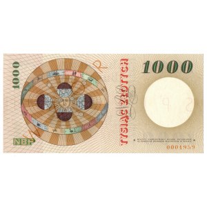 PRL, 1000 złotych 1965 - SPECIMEN / WZÓR - A 0000000