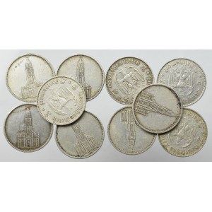 Niemcy, III Rzesza, Zestaw 5 marek 1934 (10 egz)