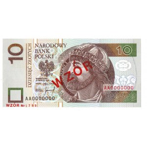 10 złotych 1994 WZÓR - AA 0000000 - Nr. 1799
