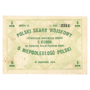 Polski Skarb Wojskowy, 5 koron 1914, na poparcie walki przeciw Rosyi