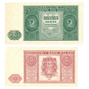 PRL, zestaw 1-2 złote 1946