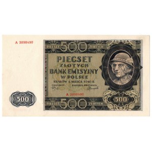 Generalne Gubernatorstwo, 500 złotych 1940 A