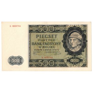 Generalne Gubernatorstwo, 500 złotych 1940 B