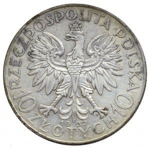 II Rzeczpospolita, 10 złotych 1932 ZZM Głowa kobiety