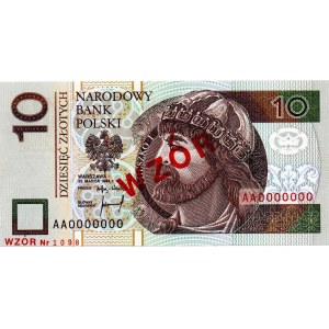 10 złotych 1994 WZÓR - AA 0000000 - Nr. 1098