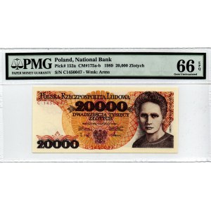 PRL, 20000 złotych 1989 C - PMG 66EPQ