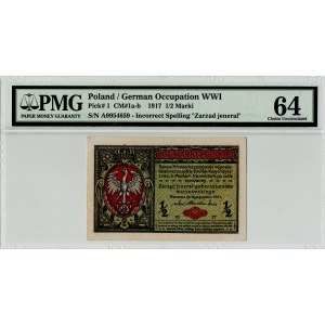 Generalne Gubernatorstwo, 1/2 marki polskiej 1916 Jenerał - PMG 64