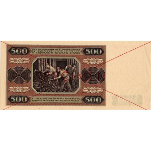 PRL, 500 złotych 1948 - Specimen