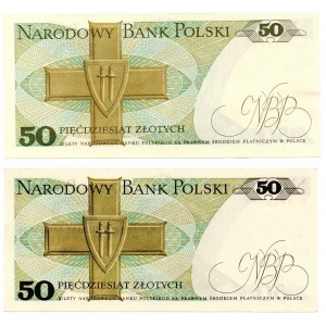 PRL, zestaw 50 złotych 1982 CZ i 50 złotych 1975 D