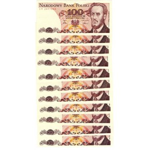PRL, 100 złotych 1986 - zestaw 11 egzemplarzy