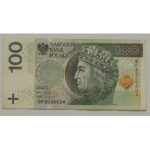 III RP, 100 złotych 2012 - ciekawy numer 9000004