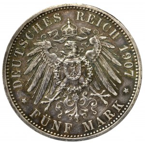 Germany, Preussen, 5 mark 1907