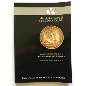 Katalog aukcyjny, Künker 93/2004 r - bardzo rzadkie ciekawe, monety i medale