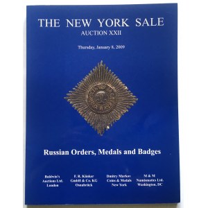 Katalog aukcyjny, THE NEW YORK SALE XXII/2009 r - bardzo rzadkie i ciekawe, medale i odznaczenia carskiej rosji i polsko-rosyjskie
