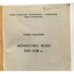 Andrzej Białkowski, Mennictwo Rosji XVII-XVIII wiek