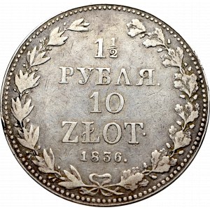 Poland under Russia, Nicholas I, 1-1/2 rouble=10 zloty 1836 MW, Warsaw