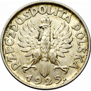 II Rzeczpospolita, 1 złoty 1925, Londyn Kobieta i kłosy