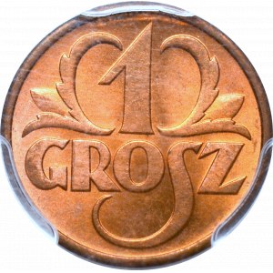 II Republic of Poland, 1 groschen 1938 - PCGS MS66 RD