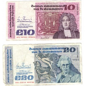 Irlandia, zestaw 85 Funtów w 12 banknotach