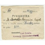 [Legiony Polskie] Przepustka. Kapral Borowicz-Pomarański [1914]
