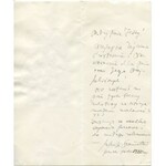 Brief des Künstlers Kazimierz Szemioth an den Bildhauer Jerzy Nizinski [1965].