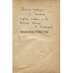 MAKUSZYŃSKI Kornel - Radosne i smutne [1922] [AUTOGRAF I DEDYKACJA AUTORA]