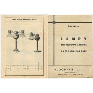 [katalog] Hugon Fried Sp. Firm.-Komand. Lampy spirytusowo-żarowe i naftowo-żarowe. Rok 1935/6