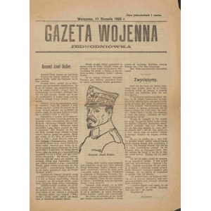 Jednodniówka. Gazeta wojenna z 11 sierpnia 1930 r. [Haller]