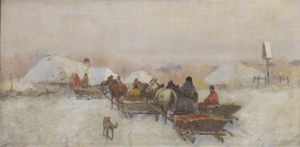 SETKOWICZ Adam (1876 Kraków - 1945 Kraków) - Zimowe zaprzęgi.