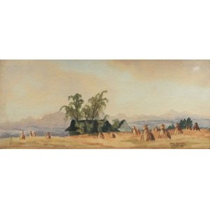 WADOWSKI Adam, Rural landscape against the background of the mountains.