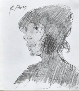 Roman BANASZEWSKI (1932-2021), Popiersie kobiety z lewego profilu