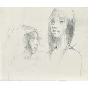 Roman BANASZEWSKI (1932-2021), Szkice twarzy młodej kobiety