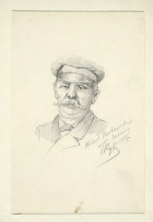 Tadeusz RYBKOWSKI (1848-1926), Portret mężczyzny z wąsami