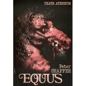 proj. Andrzej PĄGOWSKI (ur. 1953), Plakat dla teatru Ateneum do spektaklu Peter'a Shaffer'a Equus