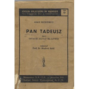 Mickiewicz Adam PAN TADEUSZ, wyd.1943 JEROZOLIMA
