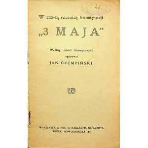 CZEMPIŃSKI W 125-tą rocznicę konstytucji 3 MAJA Warszawa 1916