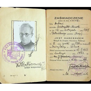 [HARCERSTWO] Książeczka służbowa Antoniego MIRSKIEGO - ŚWIATOPEŁKA [1907-1942