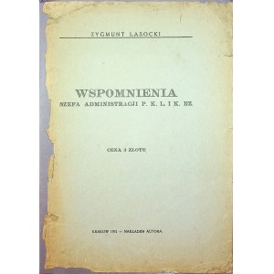LASOCKI Wspomnienia szefa administracji P.K.L. i K. RZ. Kraków 1931