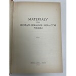 [HERALDYKA] MATERIAŁY do biografii, genealogii i heraldyki polskiej. T. 1.