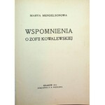 MENDELSONOWA Maria - Wspomnienia o Zofii Kowalewskiej. Kraków 1911