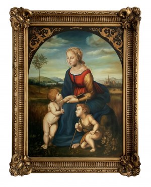 Błażej Woźniak, Madonna z dzieciątkiem i św. Janem (XX w, wg. Rafaela Santiego)