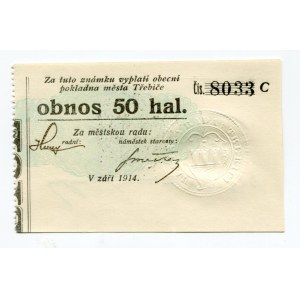 Czechoslovakia Trebice 50 Haleru 1914