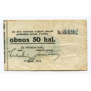 Czechoslovakia Trebice 50 Haleru 1914